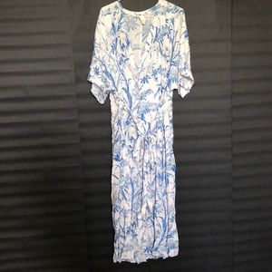 H&M long blue floral dress